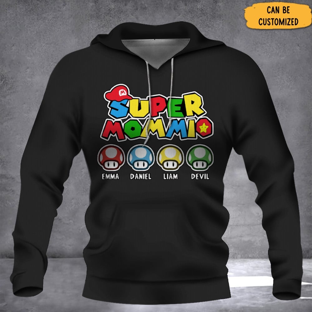 Personalized Super Mommio Hoodie Mothers Day Merch 2024 Customized Gifts For Mom