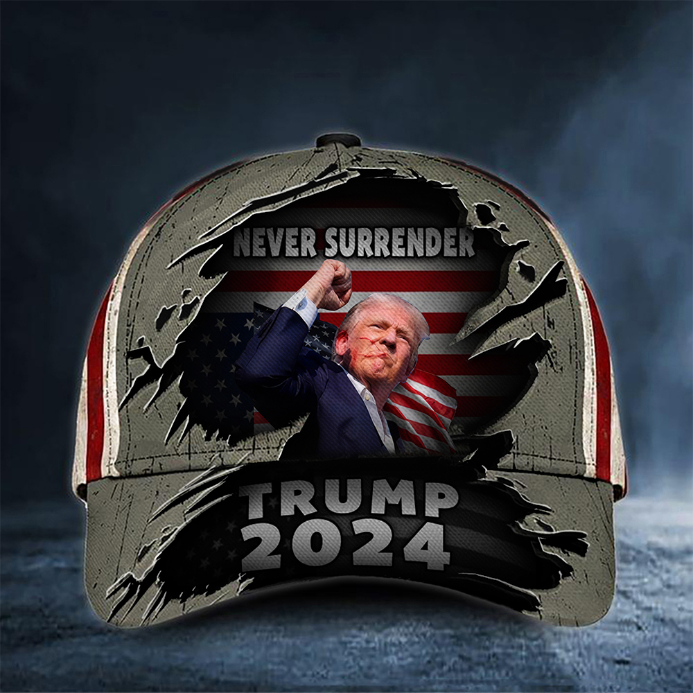 Trump Rally Shot Never Surrender Hat Voting For Trump 2024 Hat For Supporters